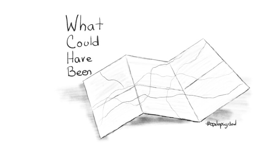 a pencil sketch of a folded map
